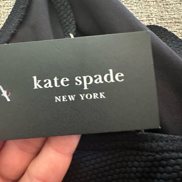 NWT Kate Spade Black Low Tide Scallops Underwire One Piece Swimsuit L $150 - Picture 5 of 6